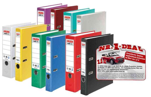Classeur maX.file nature plus à levier Dos de 50 mm Bleu HERLITZ