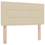 vidaXL Headboard LED Design Lignes Crème 90 cm Tissu