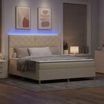vidaXL Lit à ressorts avec matelas Crème 180 x 200 cm tissu
