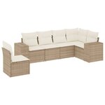 vidaXL Salon de jardin avec coussins 6 Pièces beige résine tressée