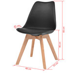 vidaXL Chaises à manger lot de 6 Noir Plastique