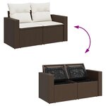vidaXL Salon de jardin 8 Pièces avec coussins marron résine tressée