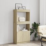 vidaXL Buffet haut chêne sonoma 63x33x140 cm bois d'ingénierie