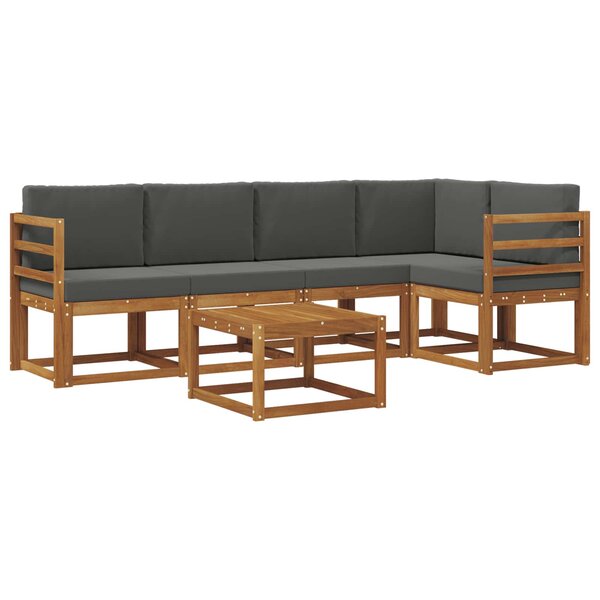 vidaXL Ensemble de canapés d'extérieur 6 pc Naturel et Anthracite