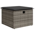 vidaXL Salon de jardin 8 Pièces avec coussins gris résine tressée