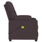 vidaXL Fauteuil de massage Marron foncé Tissu