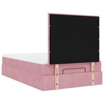 vidaXL Cadre de lit ottoman avec matelas rose 120x190 cm velours