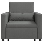 vidaXL Fauteuil convertible 3-en-1 gris foncé en tissu