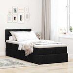 vidaXL Cadre de lit ottoman avec matelas noir 80x200 cm tissu