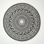 Tapis extérieur terrasse réversible rond - Tapis de jardin imperméable et résistant UV - Enid - Gris - 180 cm - HOMESCAPES