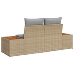 vidaXL Sofa de jardin 2 places avec coussins en poly rotin beige