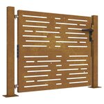 vidaXL Portail de jardin 105x80 cm acier corten conception de carré