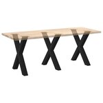 vidaXL Pieds de table à manger en forme de X  3 pièces  noir  80 x (72-73) cm  acier