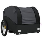 vidaXL Remorque de vélo noir 30 kg fer