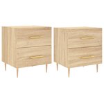 vidaXL Tables de chevet 2 Pièces chêne sonoma 40x35x47 5 cm