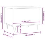 vidaXL Table basse Chêne marron 60x44 5x45 cm Bois d'ingénierie