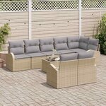 vidaXL Ensemble de canapé de jardin Beige et gris 55 x 55 x 37 cm