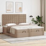 vidaXL Lit ottoman avec matelas & LED Cappuccino 180x200cm similicuir