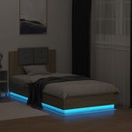 vidaXL Cadre de lit tête de lit et lumières LED chêne sonoma 90x190 cm