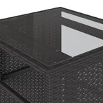 vidaXL Ensemble de bistro 3 Pièces avec coussins noir résine tressée