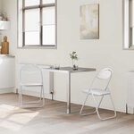 vidaXL Chaise pliante 2 Pièces Blanc 48 x 43 5 x 81 cm Simili cuir