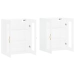 vidaXL Armoires murales 2 Pièces blanc bois d'ingénierie