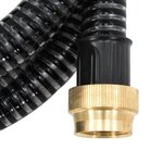 vidaXL Tuyau d'aspiration avec raccords en laiton noir 1 1" 7 m PVC