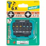 Wolfcraft jeu d'embouts de tournevis en diamant 7 pièces 2974000