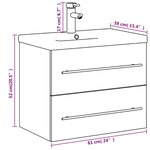 vidaXL Armoire lavabo de salle de bain avec bassin intégré blanc