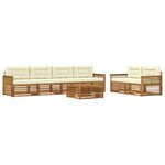 vidaXL Ensemble de canapés d'extérieur 7 pc Naturel et Crème