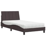 vidaXL Lit avec matelas marron foncé 100x200 cm tissu