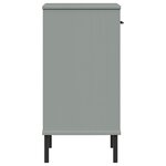 vidaXL Armoire console avec pieds en métal Gris Bois pin massif OSLO
