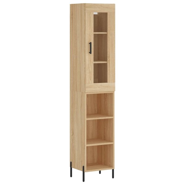 vidaXL Buffet haut Chêne sonoma 34 5x34x180 cm Bois d'ingénierie
