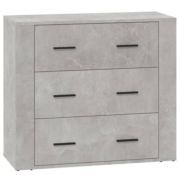 vidaXL Buffet Gris béton 80x33x70 cm Bois d'ingénierie