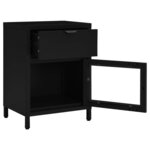 vidaXL Tables de chevet 2 Pièces Noir 40x30x54 5 cm Acier et verre