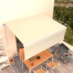 vidaXL Auvent manuel rétractable avec store 4 5x3 m Crème