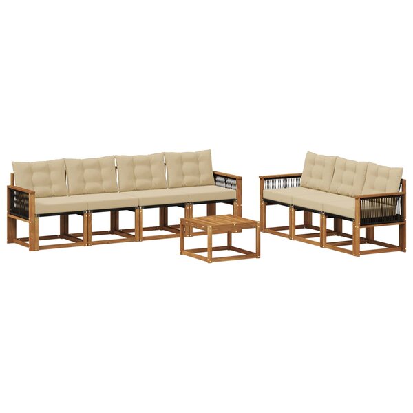 vidaXL Ensemble de canapés d'extérieur 8 pc Naturel et Beige