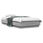 vidaXL Cadre de lit avec lumières LED sonoma gris 90x200 cm