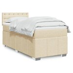 vidaXL Sommier à lattes de lit avec matelas Crème 100x200 cm Tissu