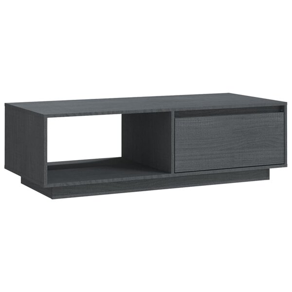 vidaXL Table basse gris 110x50x33 5 cm bois de pin massif