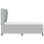 vidaXL Lit à ressorts avec matelas Gris clair 190 x 90 cm Velours