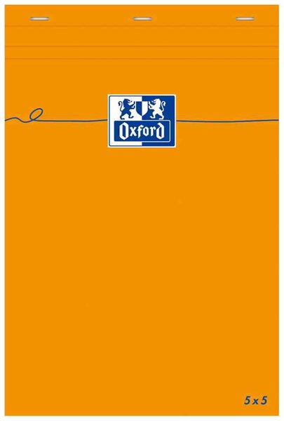 Bloc-notes ORANGE 85 x 120 mm Quadrillé 80 feuilles OPTIK Paper 80g OXFORD
