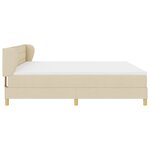 vidaXL Lit à ressort avec matelas Crème 200x200 cm en tissu