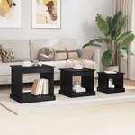 vidaXL Table basse 3 Pièces Chêne noir Bois d'ingénierie