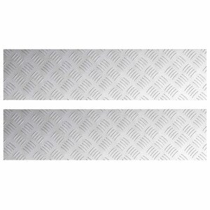 vidaXL Plaques à damier 2 Pièces Argent 80 x 20 cm Aluminium