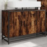 vidaXL Armoire de lavabo de salle de bain chêne fumé 90x33x60 cm