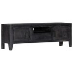 vidaXL Meuble TV Noir 118x30x40 cm Bois de manguier massif