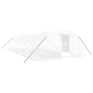 vidaXL Serre avec cadre en acier blanc 60 m² 12x5x2 3 m