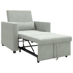vidaXL Sofa-lit convertible 3-en-1 en velours gris clair