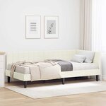 vidaXL Cadre de lit d'angle avec matelas 2 pc Crème 100 x 200 cm